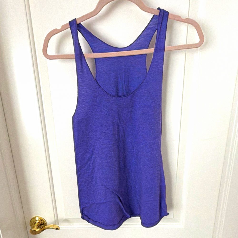 American Apparel Purple Racerback Scoop Neck Stretch Knit Tank Top Women M